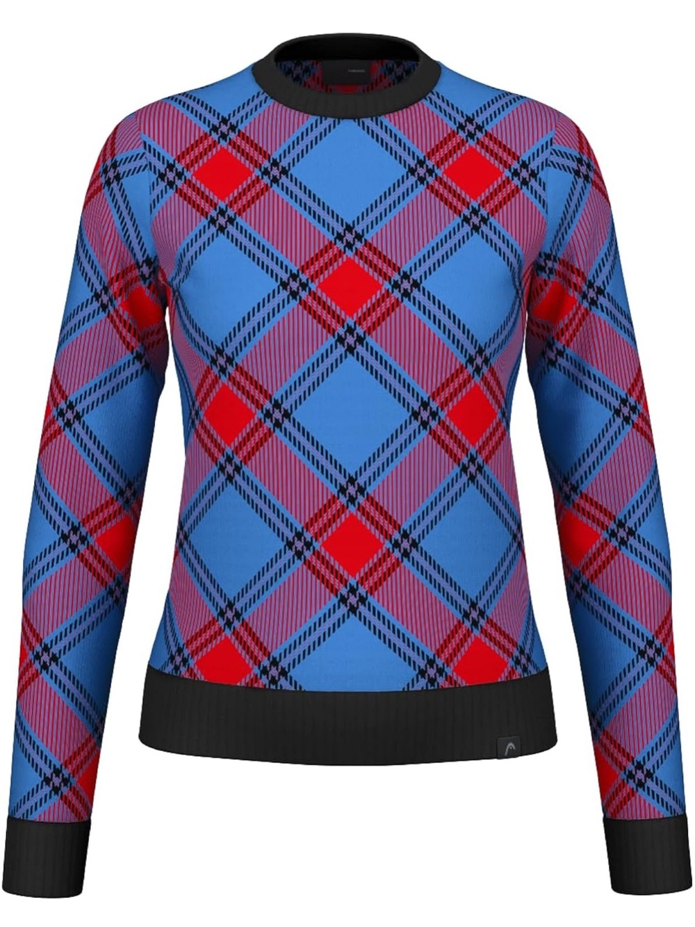 Head French Blue, Red & Black Merino Wool Pullover Sweater Apres Ski Luxury